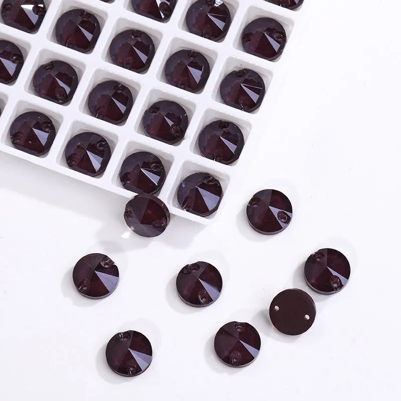 Acmore Crystal 3200 Rivoli Mocha Colors Diamond Flat Back Sew on Crystal Stones K9 Glass Rhinestones for Garment Shoes Bags Clothing