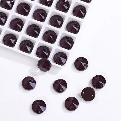 Acmore Crystal 3200 Rivoli Mocha Colors Diamond Flat Back Sew on Crystal Stones K9 Glass Rhinestones for Garment Shoes Bags Clothing
