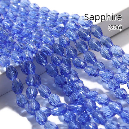 Acmore Crystal  6*8MM Water Drop Loose Stone Glass Crafts Waist Faceted  Crystal Beads Jewelry Finding Accessories for Necklace Earring