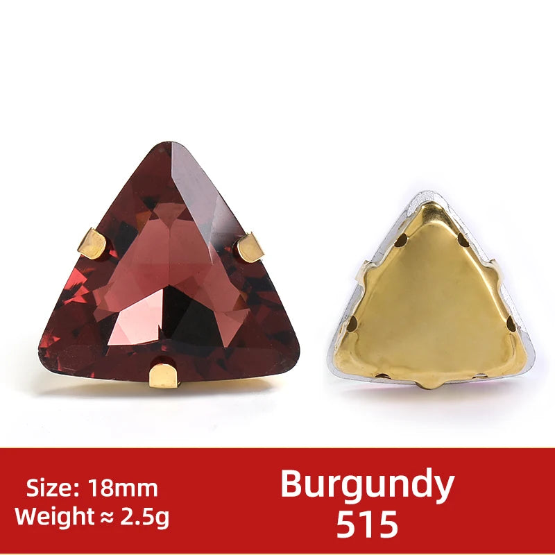 Acmore Crystal  New Fashion Apparel Wedding Shoes Diy Accessories Hand - Sew-on Diamond Triangle Glass Claw Rhinestones Jewelry