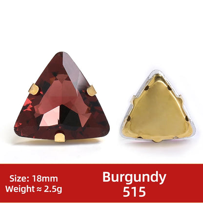 Acmore Crystal  New Fashion Apparel Wedding Shoes Diy Accessories Hand - Sew-on Diamond Triangle Glass Claw Rhinestones Jewelry