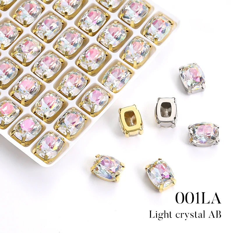 Acmore Crystal High Quality Pillow Shaped Copper Claws Crystal Rhinestones for Sewing Accessories