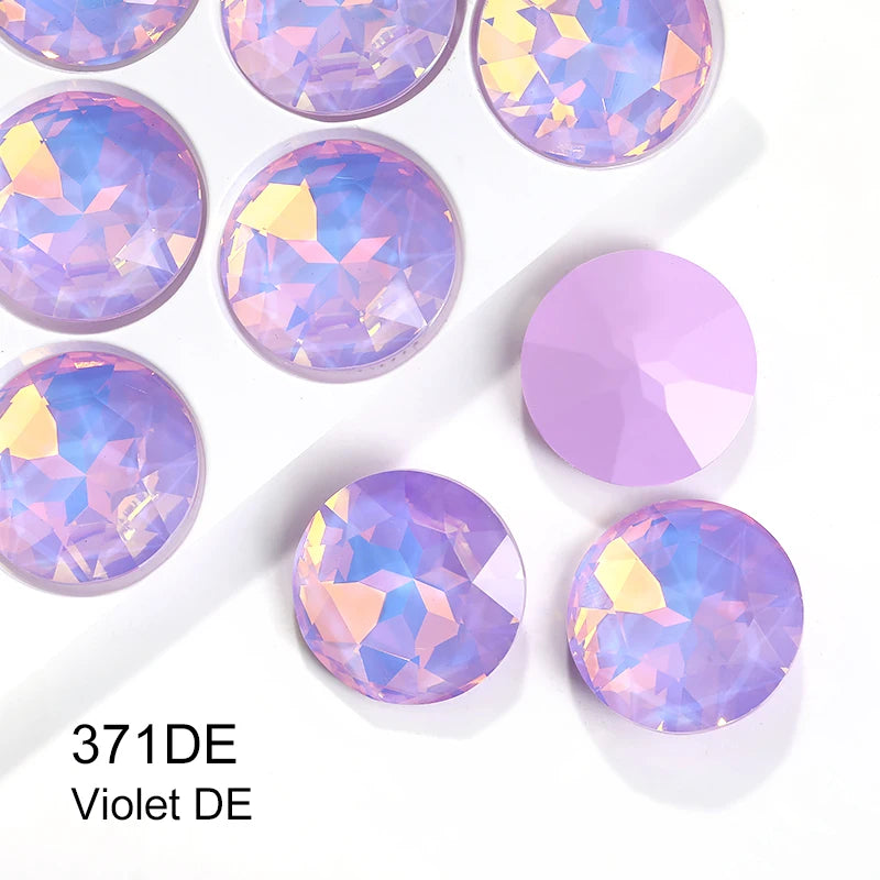 Acmore Crystal High Quality K9 Point Back Gemstone Flower Shape Glass Loose Rhinestones Opal Mocha Crystal Jewelry Diy Decoration
