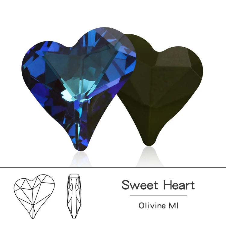 Acmore Crystal Sweet Heart Fancy Shaped Pointback K9 Glass Rhinestones Crystal Stones Crafts for Jewelry Making Garment Decoration