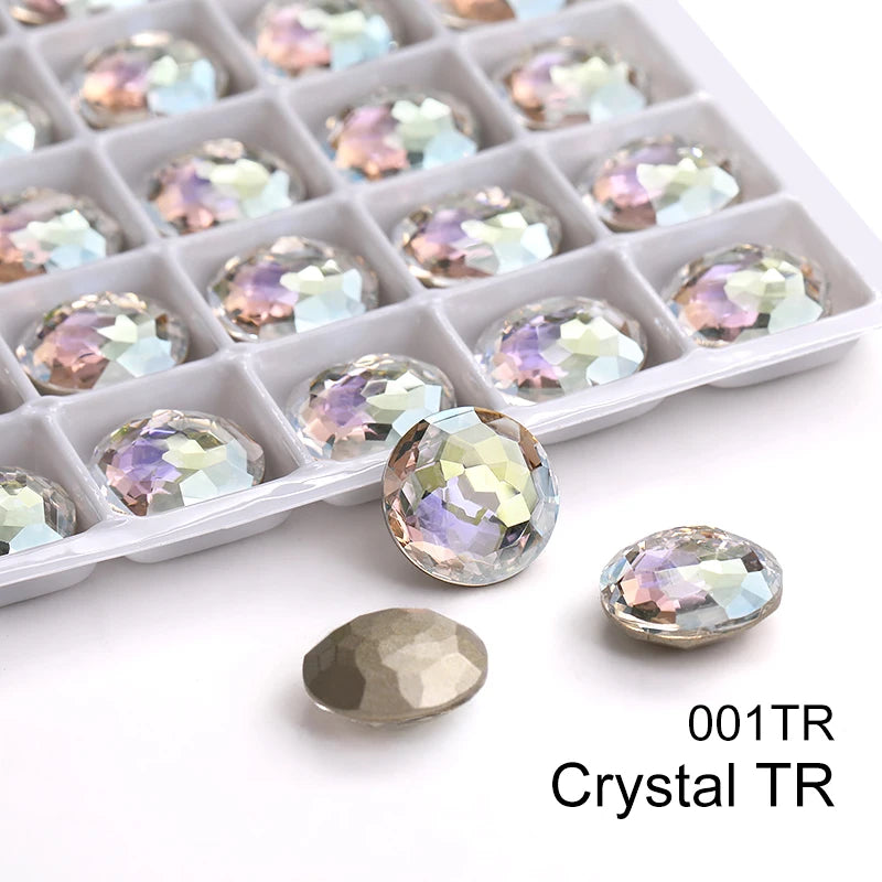 Acmore Crystal High Quality K9  Crystal Glass 12mm Mandala Round Pointback  Rhinestones  for Decoration DIY Accessories