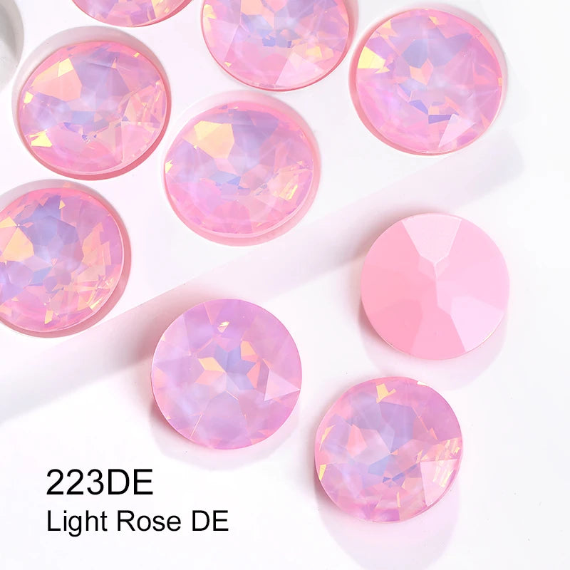 Acmore Crystal High Quality K9 Point Back Gemstone Flower Shape Glass Loose Rhinestones Opal Mocha Crystal Jewelry Diy Decoration