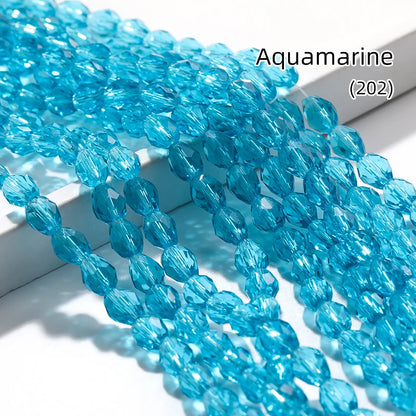 Acmore Crystal  6*8MM Water Drop Loose Stone Glass Crafts Waist Faceted  Crystal Beads Jewelry Finding Accessories for Necklace Earring