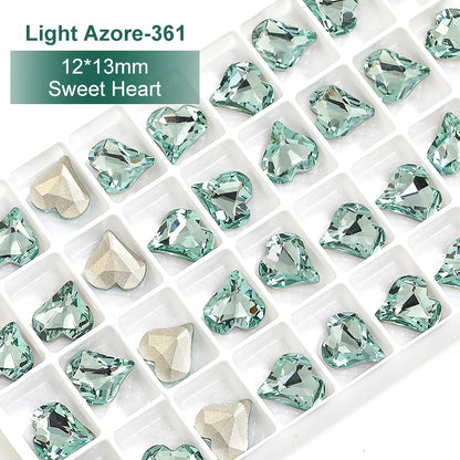 Acmore Crystal New Color Popular Light Azore K9 Glass Crystal Rhinestone Loose Jewelry Stone Glue on for DIY Nail Art Decoration
