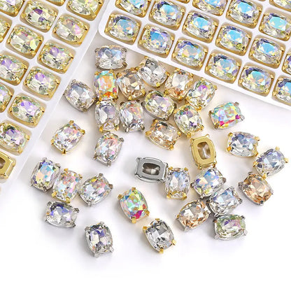 Acmore Crystal High Quality Pillow Shaped Copper Claws Crystal Rhinestones for Sewing Accessories