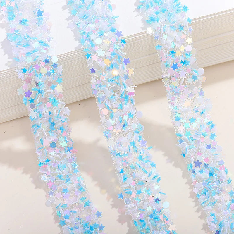 Acmore Crystal New Arrival Sequin Stars Double Sided Adhesive Geometric Rhinestone Strips Non Hotfix Stones for DIY Bling Decoration