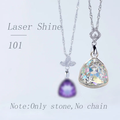 Acmore Crystal Fat Triangle Shape Shiny Color Stone Alloy Back Pendant Necklace Diy for Brooch Earring Brooch Bracelet Hair Accessories