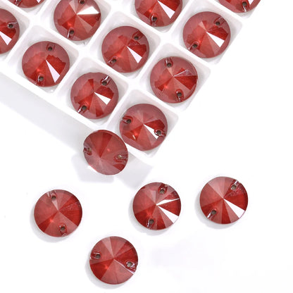 Acmore Crystal 3200 Rivoli Mocha Colors Diamond Flat Back Sew on Crystal Stones K9 Glass Rhinestones for Garment Shoes Bags Clothing