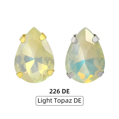 Acmore Crystal High Quality Colors Faceted Glass Stones Drop Claws Flatback Rhinestone Jewelry Art Garment Accessories