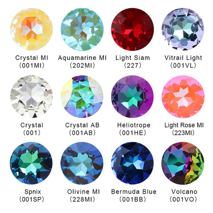 Acmore Crystal Newest Big Size 27mm Gemstone Flower Crystal ab Pointback DIY Nail Art Supplies Rhinestone Decoration Accessories
