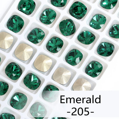 Acmore Crystal Wholesale Cushion Pointback Rhinestone K9 Glass Fancy Stone Loose Glass Design DIY Clothes Bags Shoes