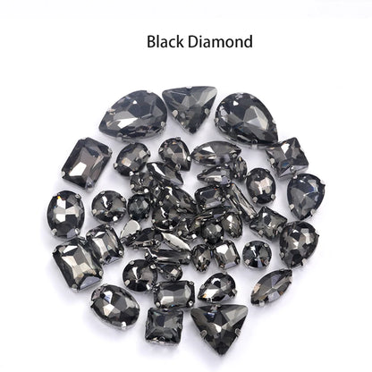 Acmore Crystal Mixed Shapes 22 Colors Four-point Stainless Steel Claw Loose Sew on Crystal Stone Glass DIY Rhinestone With Claw Setting