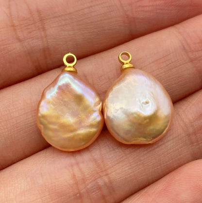 Acmore Crystal Fine Natural Freshwater Pearl Pendant Irregular Shape Star Circular Heart Baroque Pearl Charm DIY Jewelry Accessories