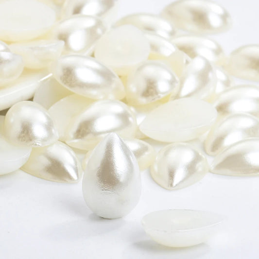 Acmore Crystal Drop Shaped Wholesale in Bulk Loose Pearling Flatback Semicircle Pearls Beads for Nail Art DIY Decor Garment Bags Shoes