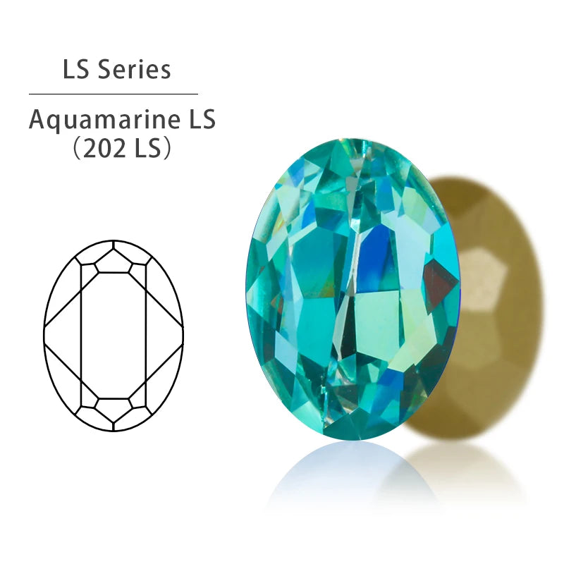 Acmore Crystal K9 Fancy Stone Rhinestones  MI MK LS Series Oval Point Back Shapes Glass Crystal Stone Women Clothes Shoes Bags