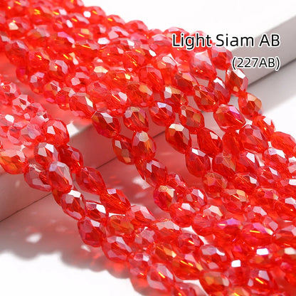 Acmore Crystal  6*8MM Water Drop Loose Stone Glass Crafts Waist Faceted  Crystal Beads Jewelry Finding Accessories for Necklace Earring