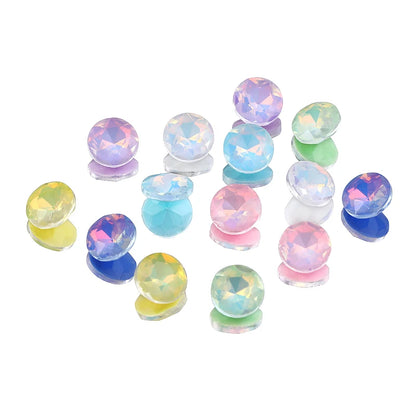 Acmore Crystal New Size Gemstone Flower Shape Glue on Opal Mocha DE Loose Point Back Glass Rhinestones Crystal Jewelry DIY Decoration