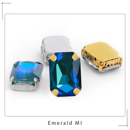 Rectangular Octagon Mk Fluorescent Claw Rhinestone Arts Crafts Glass Crystal Stone Claw Rhinestone