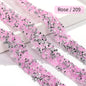 Acmore Crystal Wholesale 1.2cm Bling Self-Adhesive Resin Mesh Strips With Round Point Back Rhinestones Tube Rope for Decoration Garment