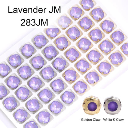 Acmore Crystal Cushion Aurora Mocha Color K9 Glass Crystal Stones Rhinestone With Hollow Copper Claw Setting Sew on Garment Apparel
