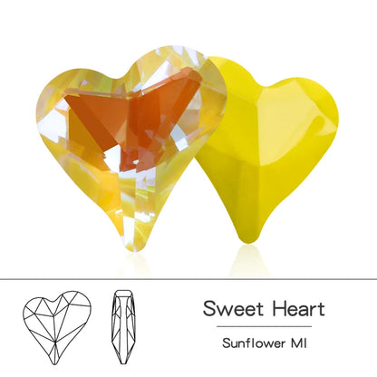 Acmore Crystal Sweet Heart Fancy Shaped Pointback K9 Glass Rhinestones Crystal Stones Crafts for Jewelry Making Garment Decoration