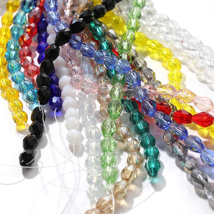 Acmore Crystal  6*8MM Water Drop Loose Stone Glass Crafts Waist Faceted  Crystal Beads Jewelry Finding Accessories for Necklace Earring