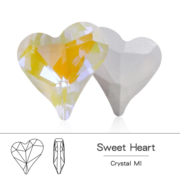 Acmore Crystal Sweet Heart Fancy Shaped Pointback K9 Glass Rhinestones Crystal Stones Crafts for Jewelry Making Garment Decoration