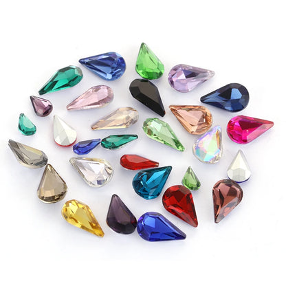 Teardrop Shape Point Back Glass Crystal Fancy Stone Diamond for Garment Loose Beads Factory Direct Glass Crystal Diamond Stone