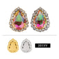 Acmore Crystal New Arrival 3D Piont Back Glass Rhinestone with Brass Caw Shadow Series Tear Drop Nail Art Rhinestones Charm for Cloth