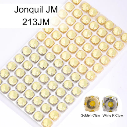Acmore Crystal Xirius Round Aurora Mocha Crystal Stone Strass With Hollow Copper Claw Setting DIY Accessories Sew on Garment Rhinestone