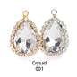 Acmore Crystal Drop Shape Crystal Stone Sewing on Golden/white K Claw Setting Pendant Necklace Strass Rhinestone Crafts