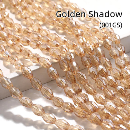 Acmore Crystal Popular  6*8MM Olive-shaped Crystal Beads for Clothing Making Best  DIY Accessories for Door & Curtain Decoration