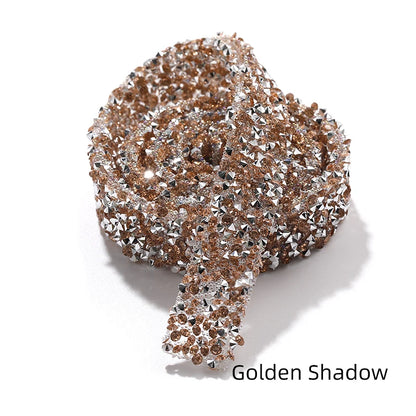 Acmore Crystal High Quality 1.2cm Trim Strass Chain Resin Crystal AB Hot Fix Rhinestones DIY Belt Wedding Dress Garment Craft