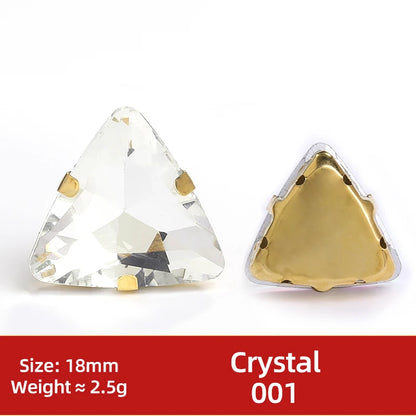 Acmore Crystal  New Fashion Apparel Wedding Shoes Diy Accessories Hand - Sew-on Diamond Triangle Glass Claw Rhinestones Jewelry