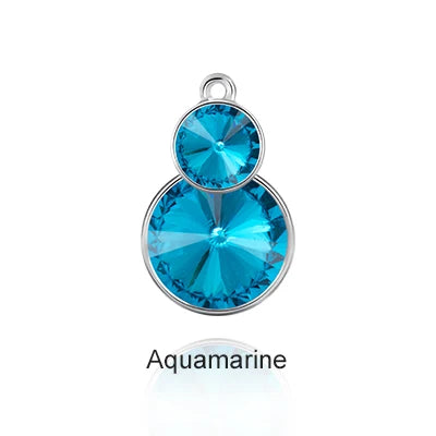Acmore Crystal Double Rivoli Shaped Fancy Shiny 16 Colors Crystal Stones K9 Glass Alloy Back Pendant Necklace for DIY Earring Charms