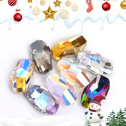 Acmore Crystal New Design Meteor Shaped Christmas Series Point Back Rhinestone K9 Glass Nail Art Supplies DIY Decoration Accessories