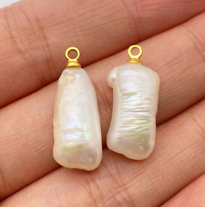 Acmore Crystal Fine Natural Freshwater Pearl Pendant Irregular Shape Star Circular Heart Baroque Pearl Charm DIY Jewelry Accessories