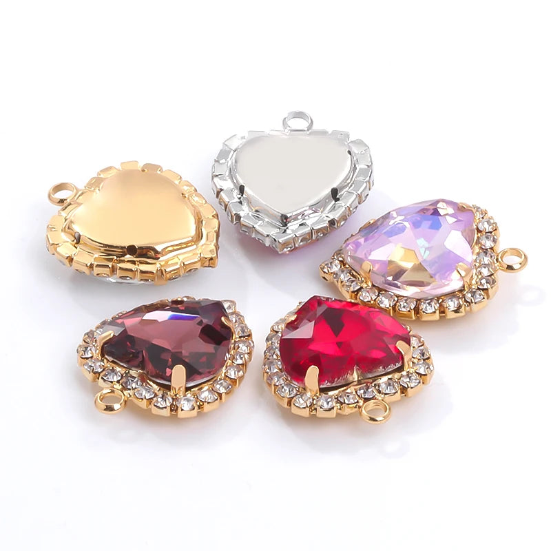 Heart Single Hanging Crystal Buckle Edge Hand - Sewn Diamond Hair Accessories Headdress Clothing Claw Rhinestone Accessories