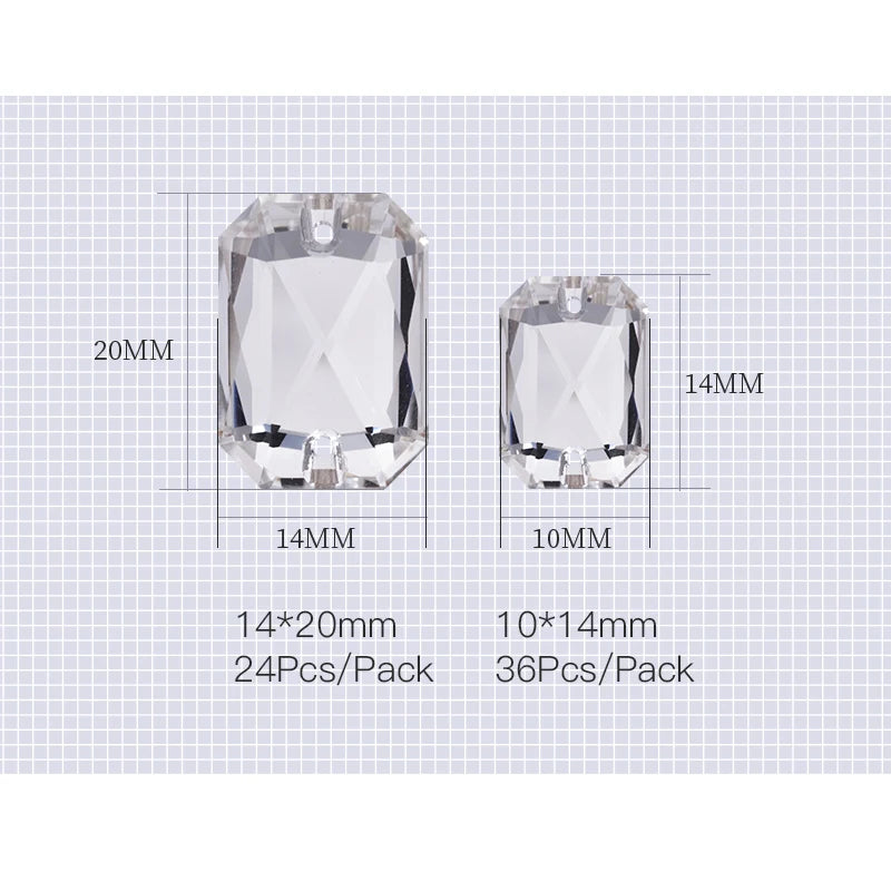 Acmore Crystal Octagon Sew on Flat Back Stone Jewelry Finding Crafts Making Decoration Accessories Stones Sewing on Clothes