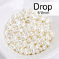 Acmore Crystal Oval Drop Shaped ABS Pearling Loose Pearls Beads DIY for Necklace Earring Bracelet Hair Clips Accessories Garment