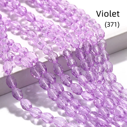Acmore Crystal Popular  6*8MM Olive-shaped Crystal Beads for Clothing Making Best  DIY Accessories for Door & Curtain Decoration