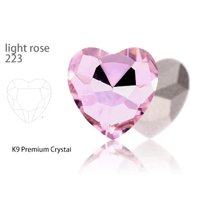 Acmore Crystal High Quality K9 Glass 8-27mm Heart Shape Point Back DIY Decoration Accessories Press on Nail Art Supplies Rhinestones