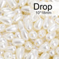 Acmore Crystal Oval Drop Shaped ABS Pearling Loose Pearls Beads DIY for Necklace Earring Bracelet Hair Clips Accessories Garment