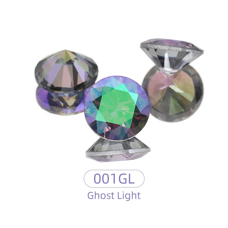Acmore Crystal High Quality Colorful Round Zircon Transparent Pointeback Glass Rhinestone for Jewelry Making & Nail Art
