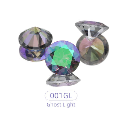 Acmore Crystal High Quality Colorful Round Zircon Transparent Pointeback Glass Rhinestone for Jewelry Making & Nail Art