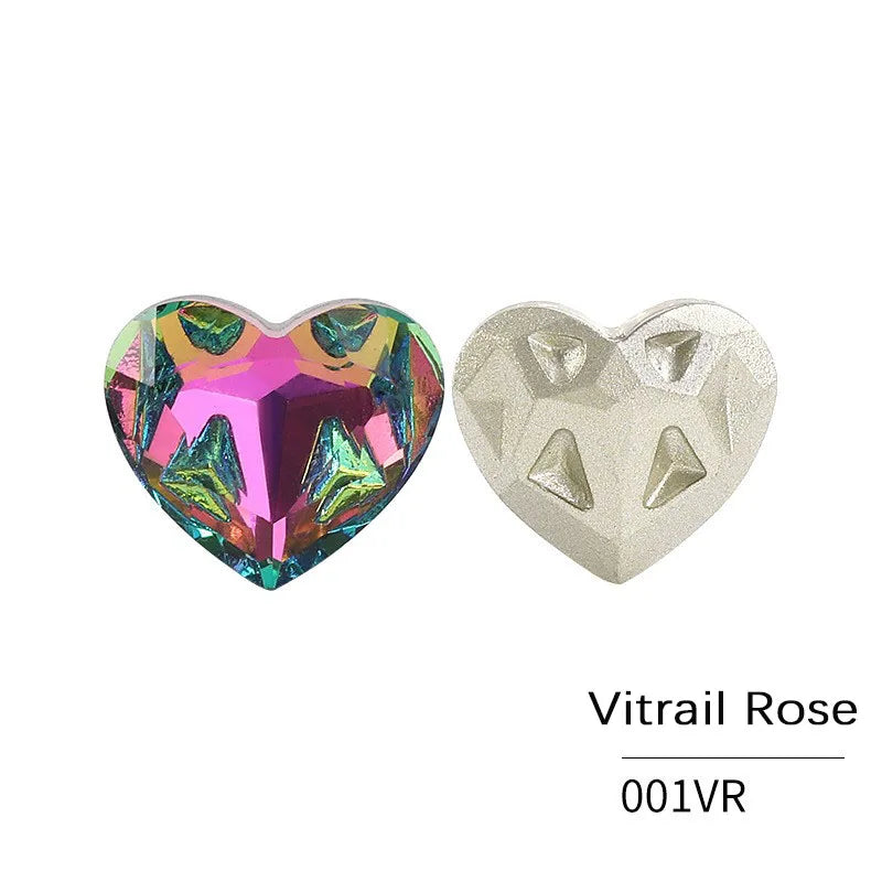 Acmore Crystal New Design Heart Shape K9 Glass Beads Point Back Fancy Loose Rhinestone for Clothing Accessories Wedding Dress